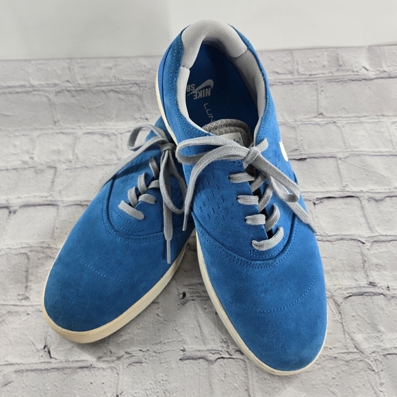 NIKE SB LUNARLON Colab Eric Koston Blue Suede Sneakers Size 11.5 - Picture 1 of 10